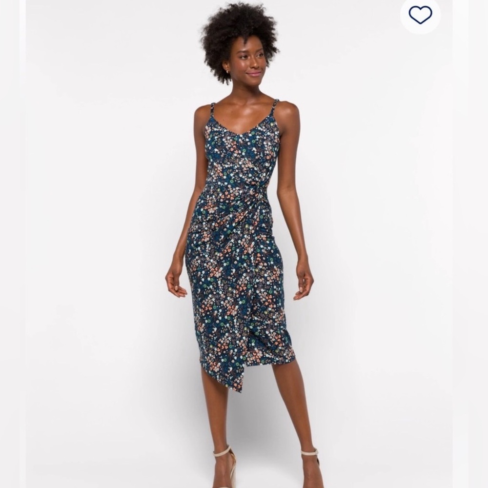 Nine Britton Vivienne XXL Navy Floral Midi Slip Dress